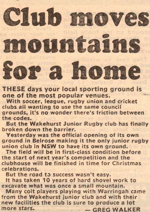 Ground Opening Report